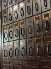 LARGE Antique Courthouse File Cabinet, Metal File Cabinet, Card File Cabinet