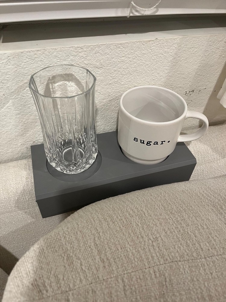 3D Printed Couch Arm Shelf: Sofa Drink Caddy with Cup Holders