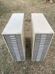 TWO – Vintage Victor Kardex Visible Index Card Flat File Cabinet, 19 Drawer