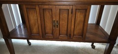 Mid Century Modern Bar Cart Cabinet Server Expanding Top Storage Rolling MCM