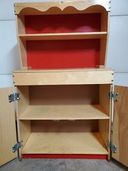 Antique Vintage Childrens Play Kitchen China Cupboard Hutch