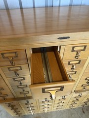 Antique Complete 60 Drawer Remington Rand Library Card File