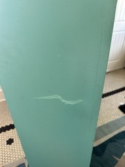 Vintage Wood Free standing Cabinet Turquoise End Cap 50’s Right Side 70in