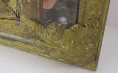 Vintage mirror Brush Brass Glass Cabinet Continental Ornate Brushes Included