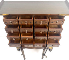 Early 20th-C Chinese Apothecary 16-Drawer Herb Chest Medicine Cabinet