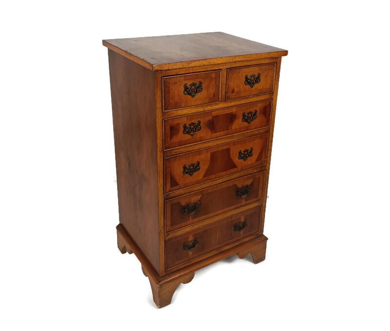 Chest of Drawers Archive Cabinet Hallway End Table Nightstand carved wood Inlay