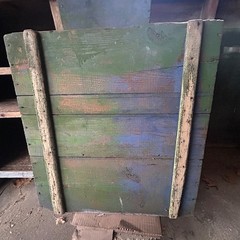 Primitive 2pc Step Back Wall Cupboard Blue & Green Patina Pickup 61103