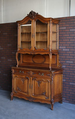 Antique French China Hutch ~French Vaisselier~ Carved Walnut Buffet Cabinet