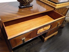 ART DECO SIDEBOARD / BAR WITH DRAWERS WALNUT MAPLE BRONZE FRANCE CIRCA 1930