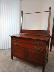 Versatile Antique Cherry Finished Cabinet 2 drawers with 2 cabinet doors below