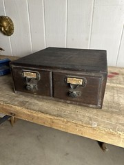 1900s Shaw Walker Drawer Oak Wood Card Catalog Cabinet Industrial Office Study