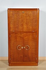 Art Deco Speckled Mahogany Bar Cabinet, circa 1930