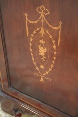 Vintage English Edwardian Style Mahogany Inlaid Corner Cabinet