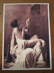 Set of 3 Sepia art deco photos of tasteful Ziegfeld Follies Dancers. 7 + 5 inch