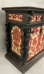 17th Century Spanish Burled Walnut Vargueno or Collectors Cabinet