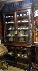 Tiger Oak Step-back China Cabinet~Bookcase~Display Cabinet circa 1890