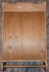Antique Oak Wall Hung Medicine Shaving Cabinet w Mirror and Towel Bar