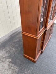 67280 Baker Mahogany Breakfront China Cabinet with Glass Doors