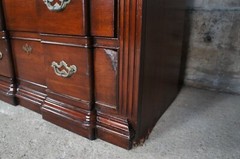Vintage Thomasville Cherry Blockfront Secretary Bookcase Cabinet Dry Bar Cabinet