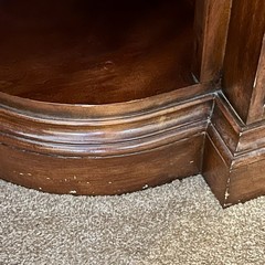 Large Mahogany Breakfront China Hutch Cabinet~Lighted~Mirrored Back~2-Piece