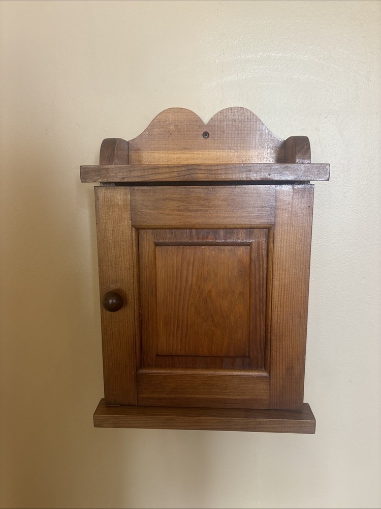 Rustic Solid Wood Hanging Medicine Spice Cabinet Primitive Custom Made Vintage