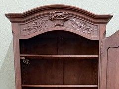 Antique French Louis XV Style Armoire Cupboard Linen Cabinet Bonnetiere Oak