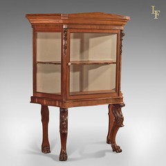 Antique Display Cabinet, Regency Glazed Mahogany Cupboard on Stand English c1820