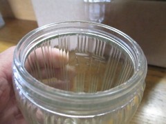 SELLERS – HOOSIER CABINET ORIGINAL TEA JAR LISTING TRIPLE SKIP GLASS LOT #7007