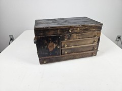 Antique Early Primitive Apothecary Cabinet Multi Drawer Merchant Storage Chest
