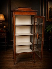 RARE EDWARDIAN INLAID DISPLAY CABINET Antique Bookcase Glass Cabin. UK Delivery