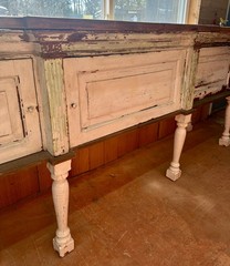 Rustic Custom-Built Cabinet/Counter Table w/ Heart Pine Top GA20719