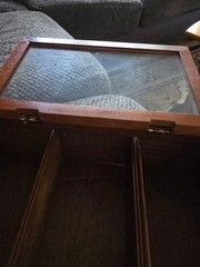 Antique/Vintage Dark Wood Curio Wood Curio Cabinet Wall mount or tabletop