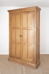 Antique English Pine Cupboard Armoire Cabinet Wardrobe Pantry Linen Victorian