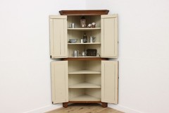 Farmhouse Antique Kitchen Corner Cupboard or Pantry Cabinet #55018
