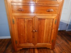 Rustic Solid Walnut Corner Cabinet Brass H Hinges Country Federal