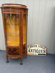 67813 Elegant Louis XV Style Curio Cabinet with Hand-Painted Panels