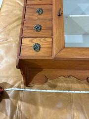 Victorian Farmhouse Antique Oak Medicine or Jewelry Cabinet With 4 Drawers
