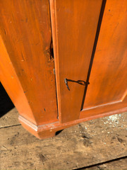 antique corner cupboard cabinet 2pc Farmhouse Country Clean 1800 refinished