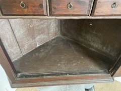 Antique Hanging Corner Cupboard cabinet Carved Flemish Oak with drawers