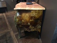 LOUIS XV STYLE COMMODE LACQUERED PAINTED OAK FRANCE LATE 19TH / EARLY 20TH C.