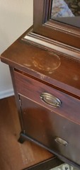 Vintage Sheraton Style American Mahogany China Cabinet with Key and Lock