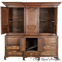 Antique Large Cupboard cabinet Georgian chippendale 1780 housekeepers Livery