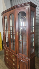 HENKEL HARRIS Wild Cherry China Breakfront Bookcase or Cabinet made in Virginia