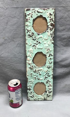 VTG 5×23 Multi Triple Oval Photo Tin Ceiling Metal Picture Frame Old 1841-25B