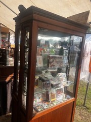 vintage antique Mahogany display Cabinet pharmacy c1870 CT 72/37/13” – 3 shelves