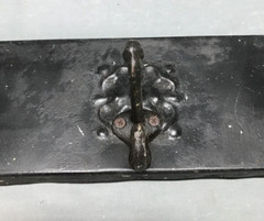 Vintage Decorative Black 23″ Tin Ceiling Metal 3 Hook Rack Old 147-25B