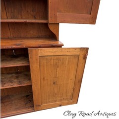 Antique NY country cupboard cabinet 18th raised panel primitive farm step back
