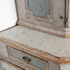 Early 19th Century Large Swedish Blue & White Swedish Corner Cabinet