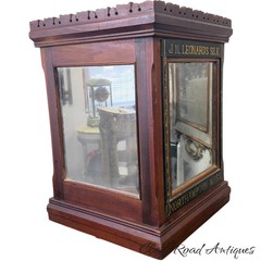 antique Leonards silk spool cabinet victorian walnut revolving country store