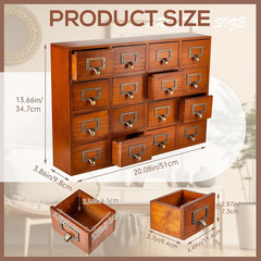 16 Drawers Apothecary Cabinet Library Card Catalog Cabinet Tabletop Vintage Apot